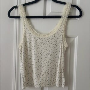 American Eagle Outfitters Cream Floral Lace Camisole